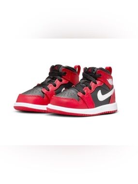Jordan Jordan 1 Mid Black/White-Gym Red - size 4c